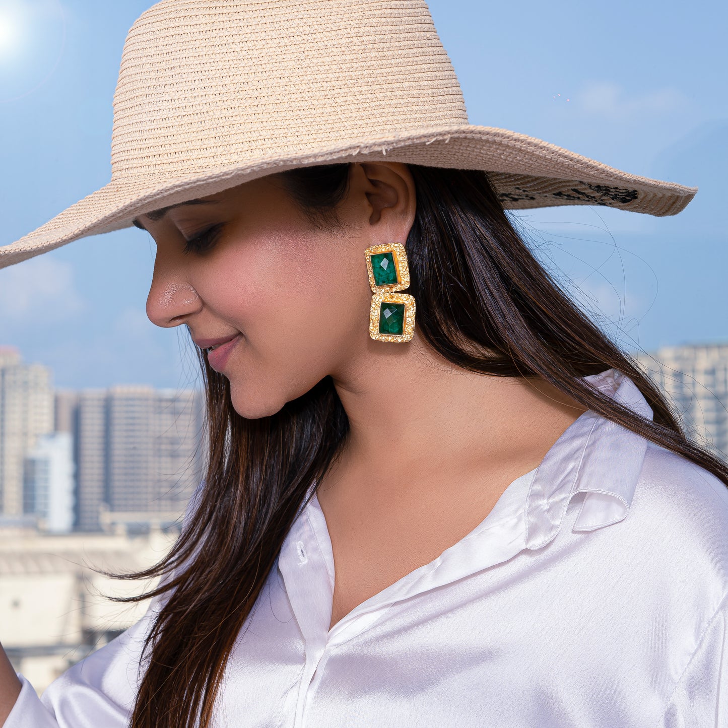 Green Amina Earrings