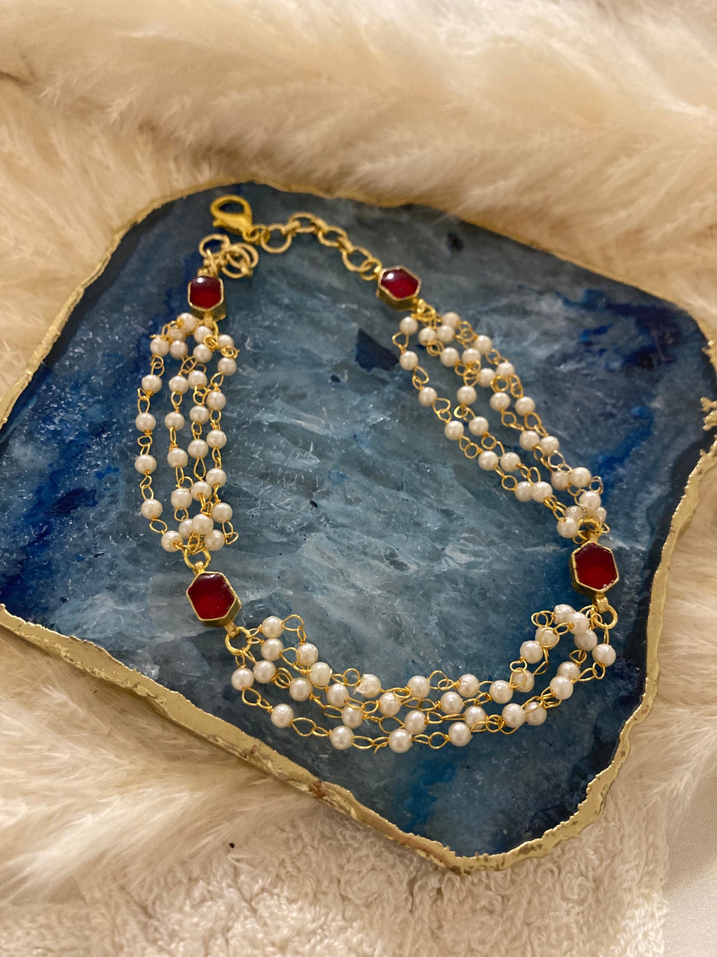 Pearl & Ruby Bracelet