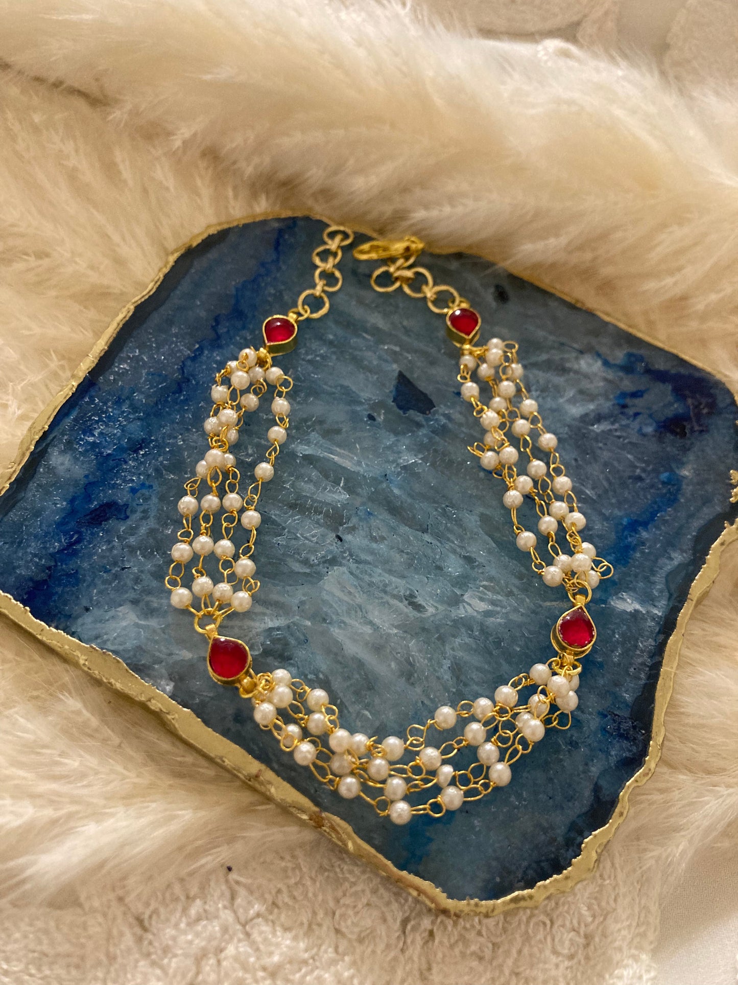 Pearl & Ruby Bracelet