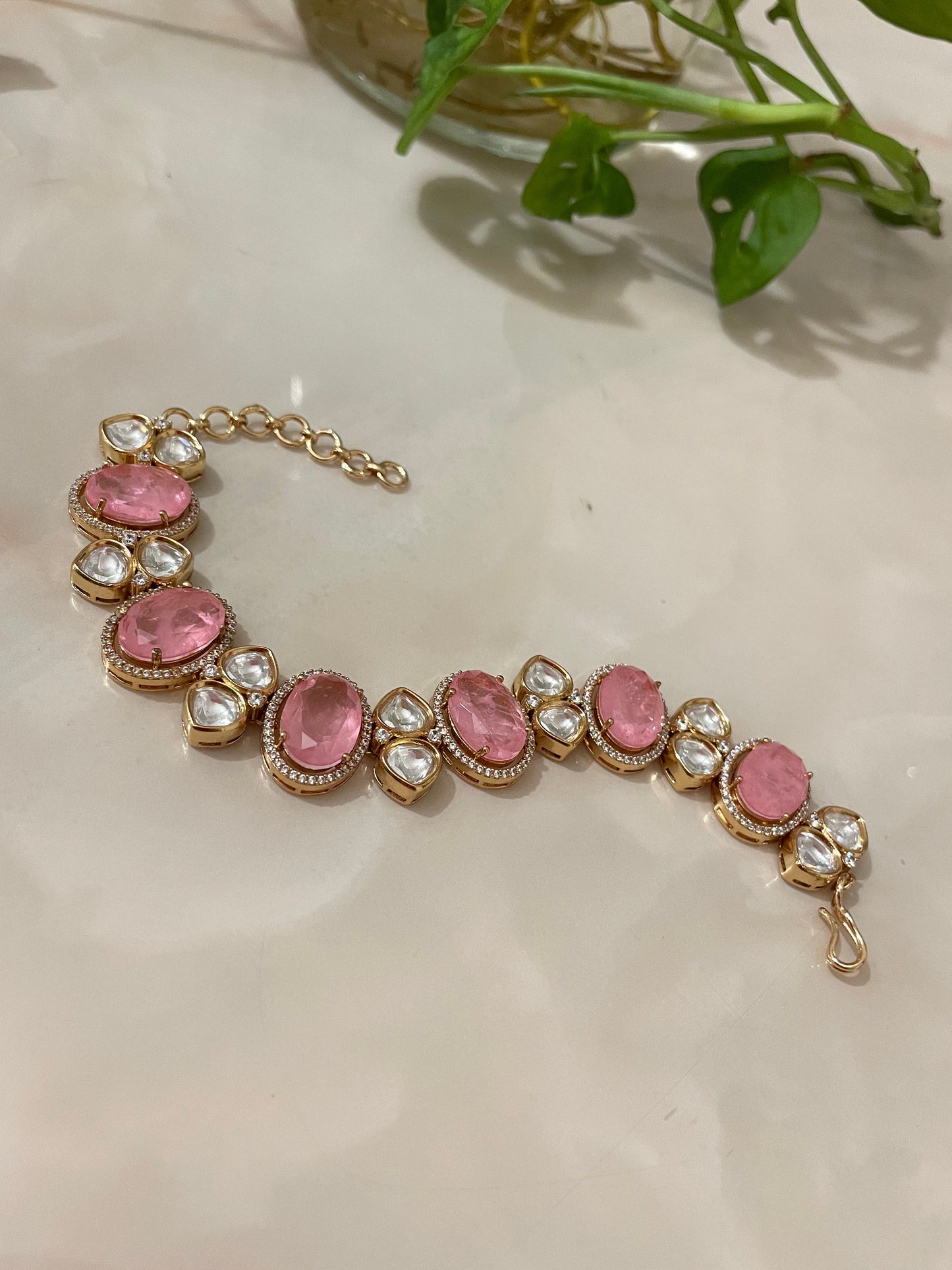 Quartz Bracelet with Kundan