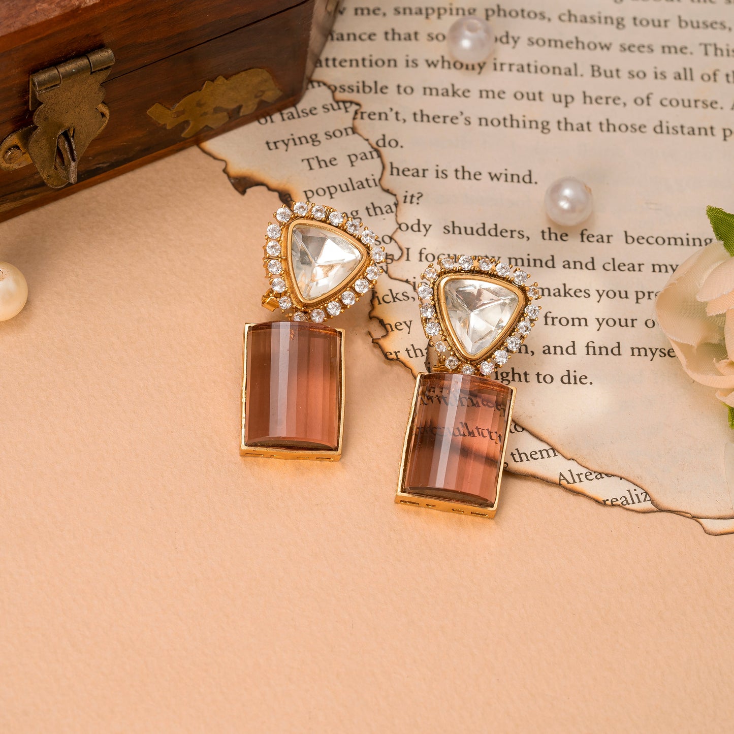 Gold Plated Earrings set in silver & alloy