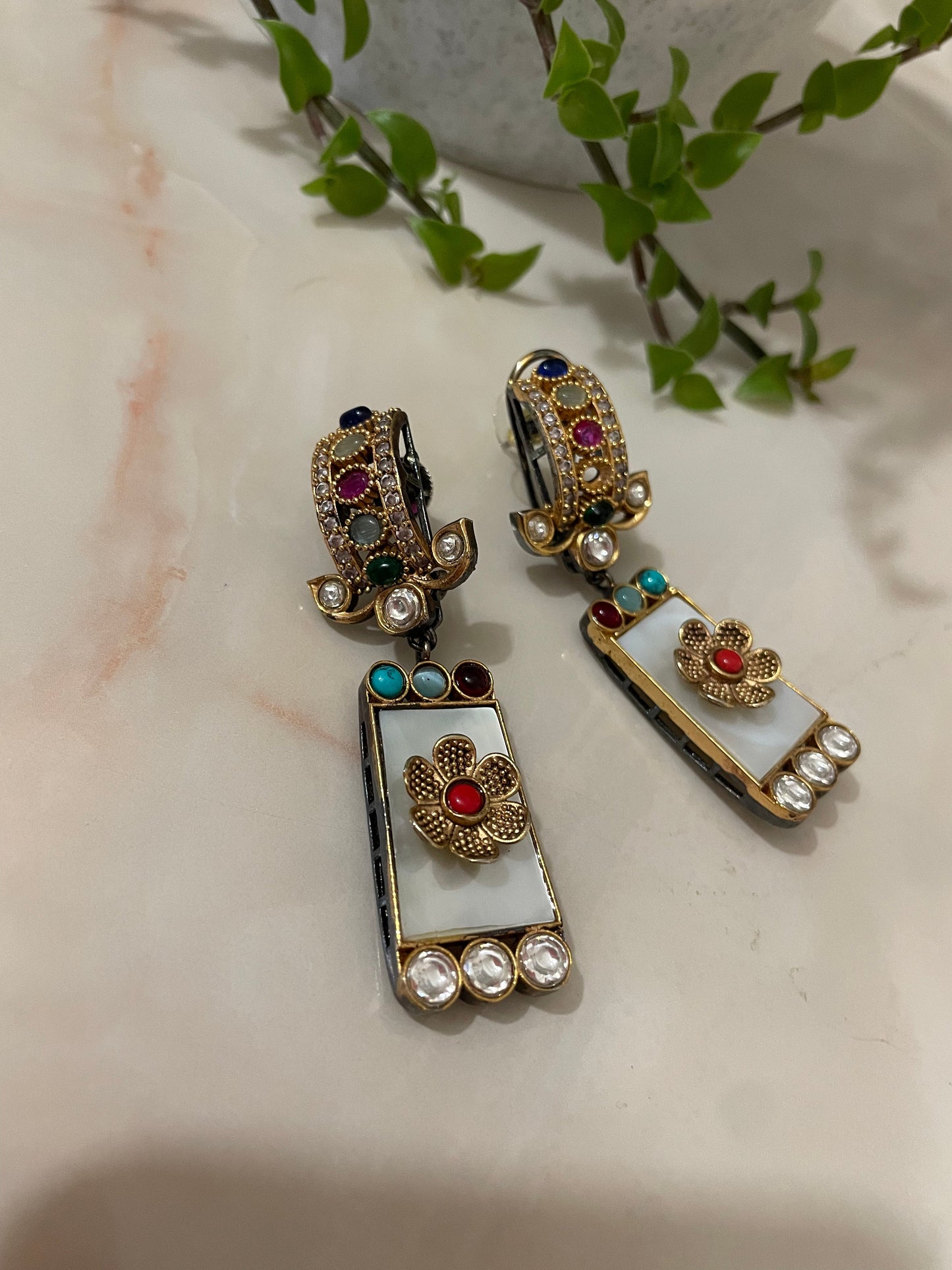 Vintage multi-coloured earrings