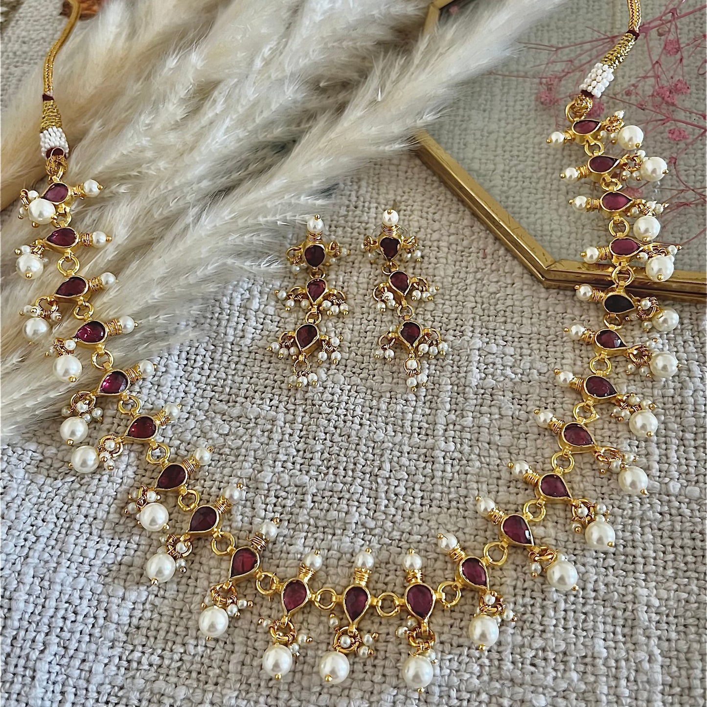 Gold plated necklace set