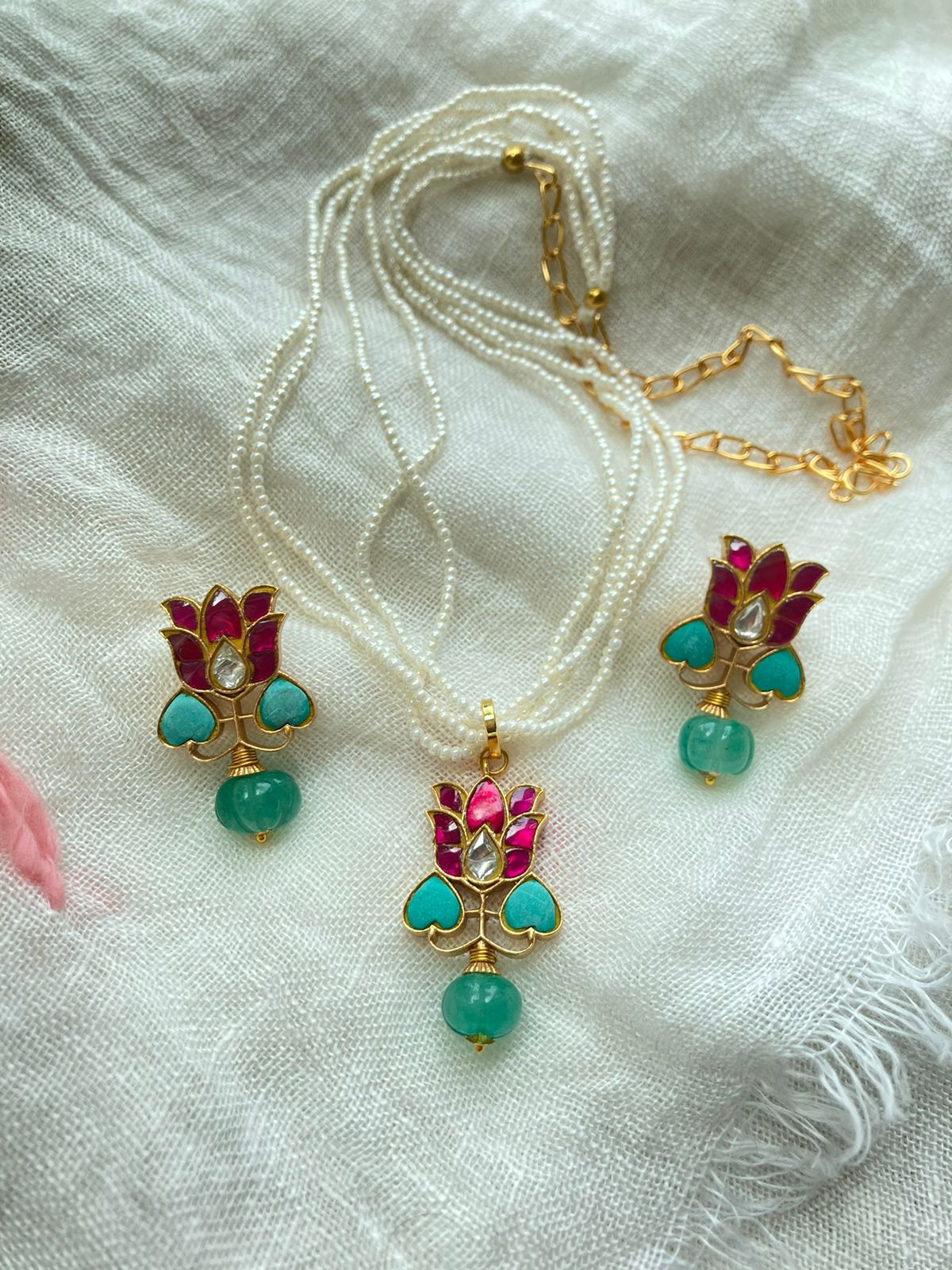Lotus Blossom Necklace Set