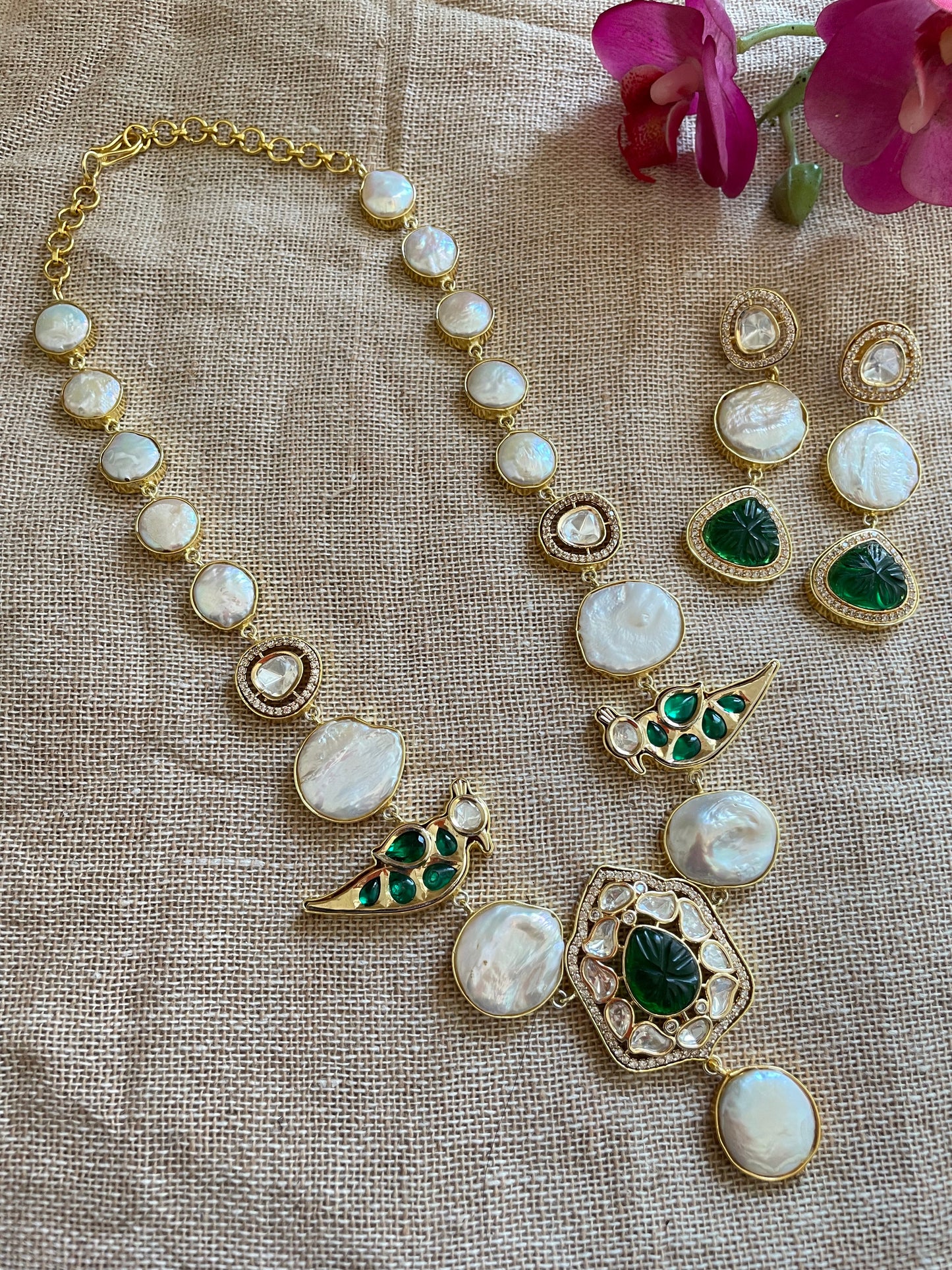Peacock Pearl Necklace Set