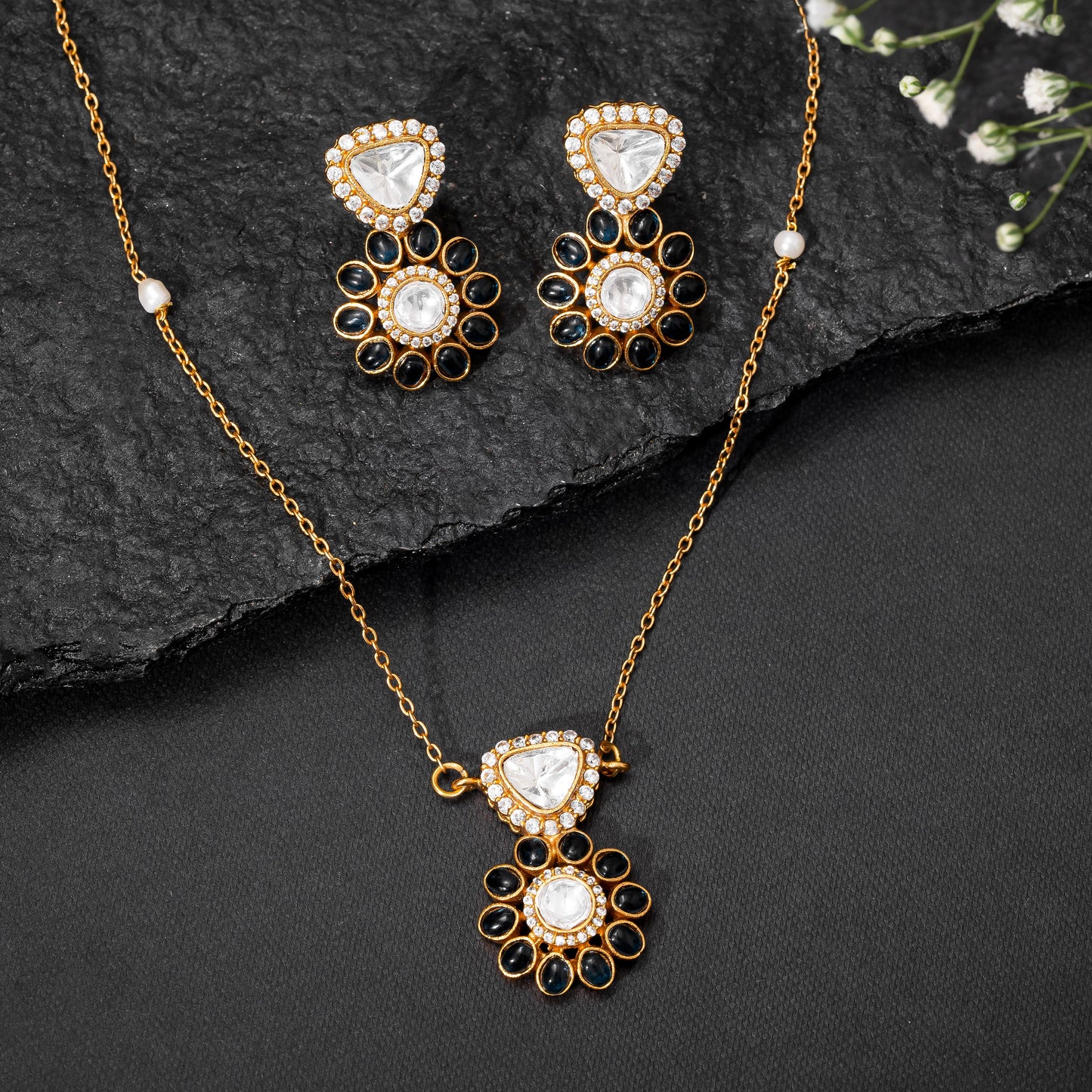 Black Onyx Gamya Necklace Set