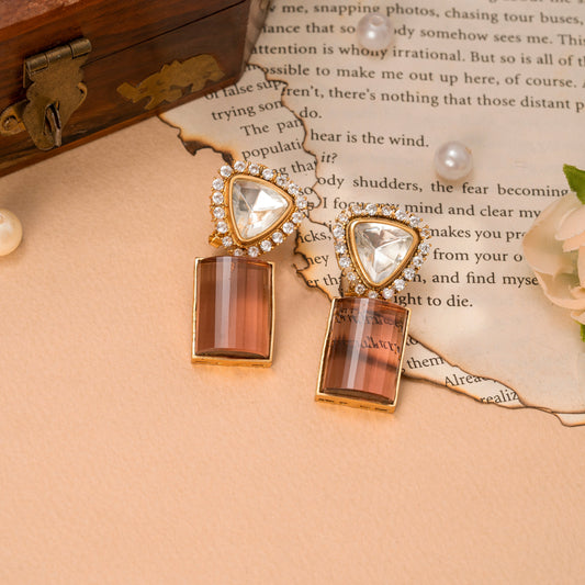 Red Alya Polki Earrings