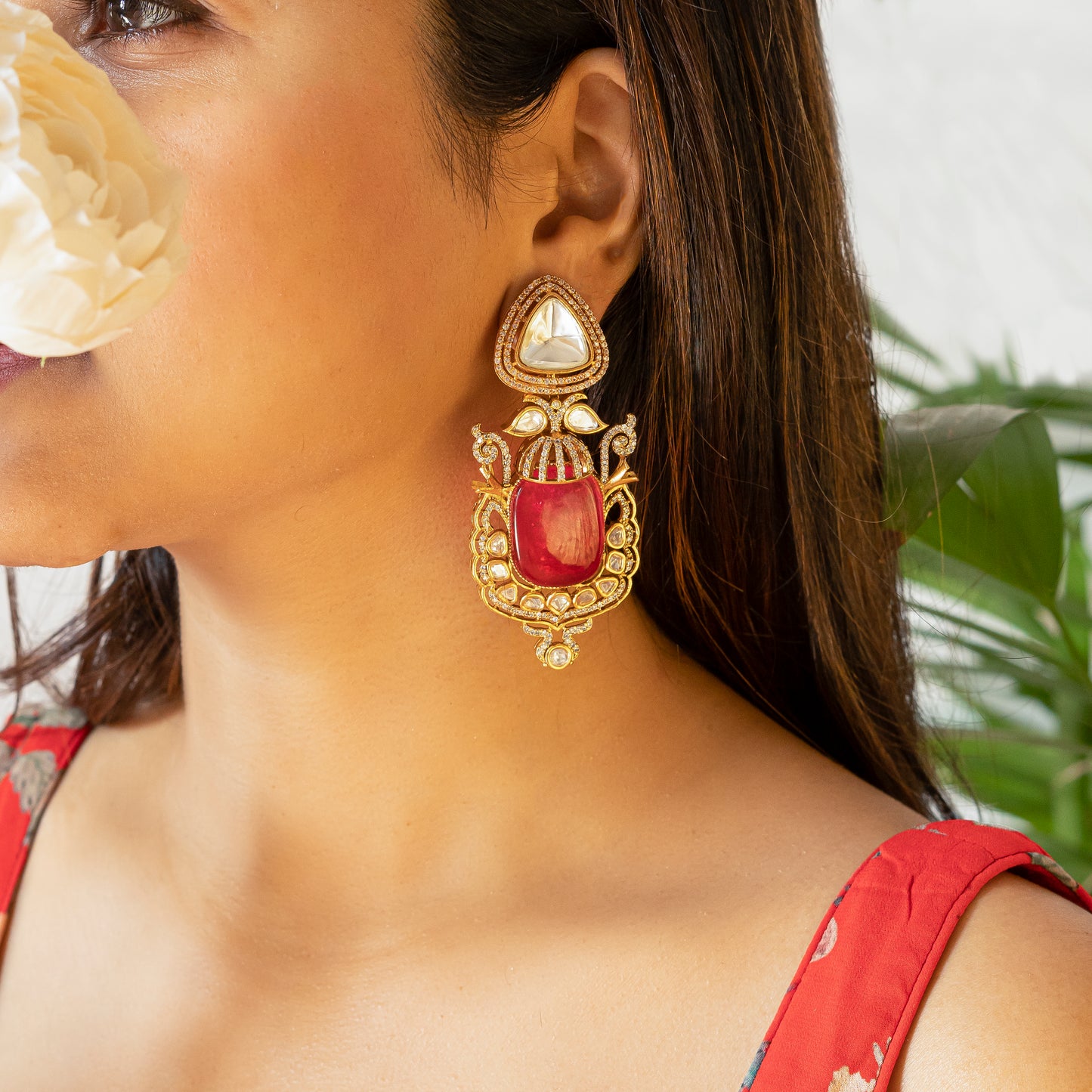 Ora Polki Diamond Earrings