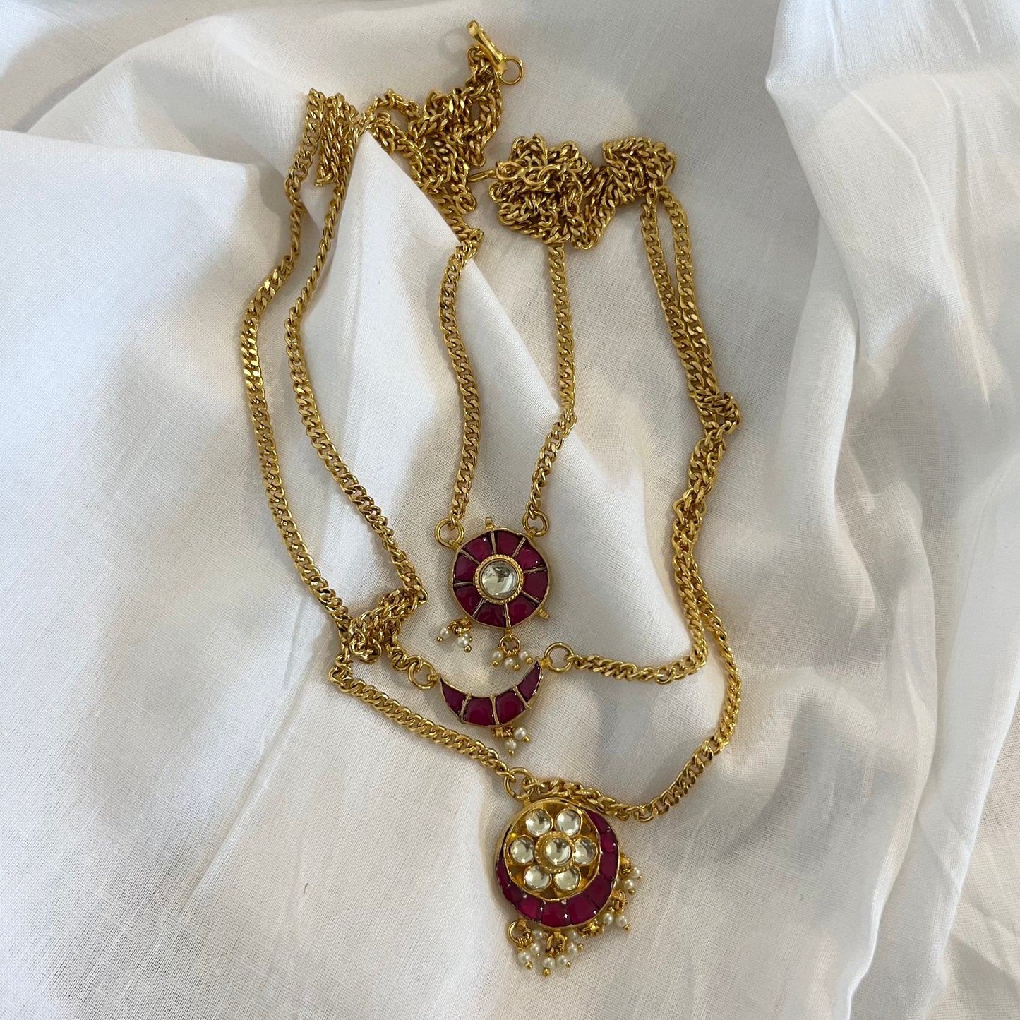 Three layered luna Necklace