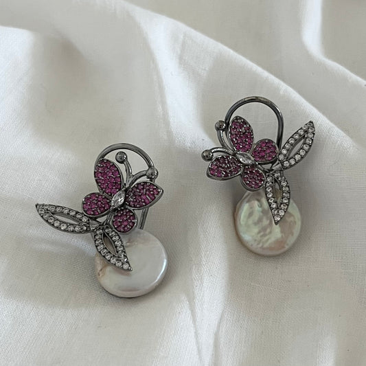 Pink Arah Baroque pearl earrings