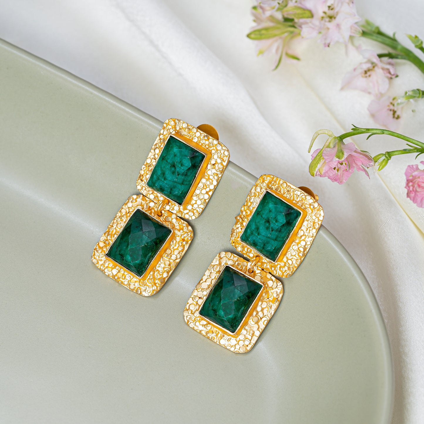 Green Amina Earrings