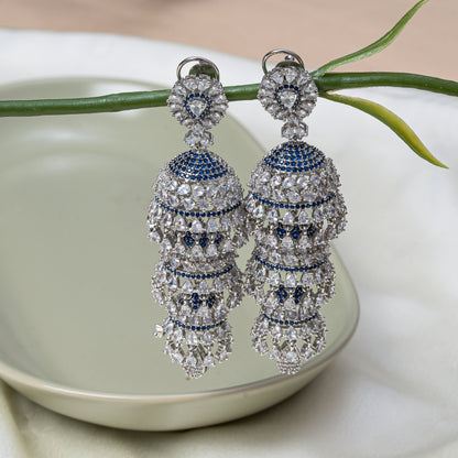Rasiya Silver Zircon Earrings