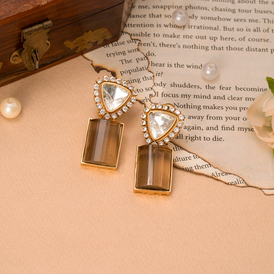 Brown Alya Polki Earrings