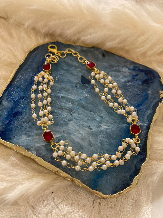Pearl & Ruby Bracelet