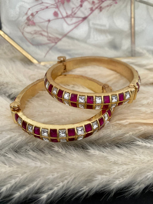 Ruby & Kundan Bangle Set