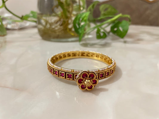 Ruby & Gold Bracelet with pearls
