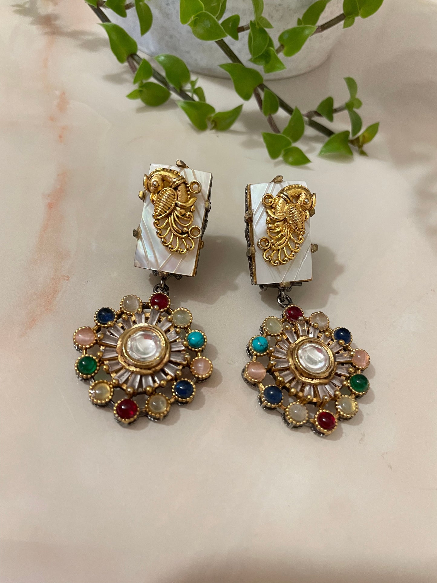 Vintage multi-coloured earrings