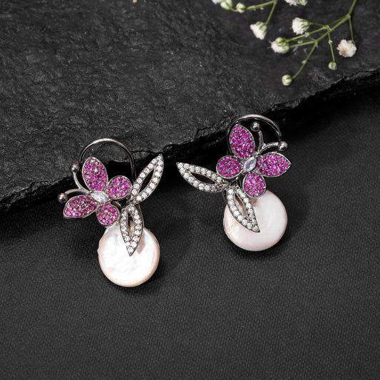 Pink Arah Baroque pearl earrings
