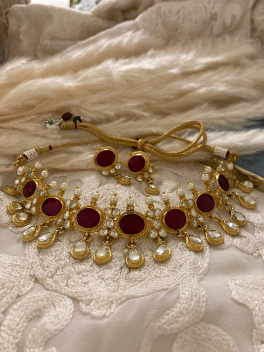 Ruby Necklace Set