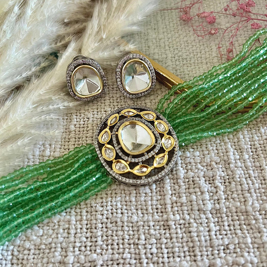 Green Plume Choker Set