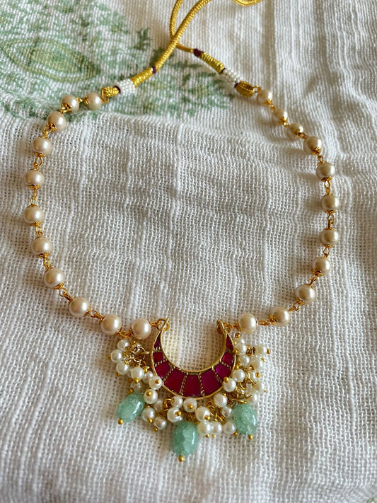 Crimson Crescent Necklace