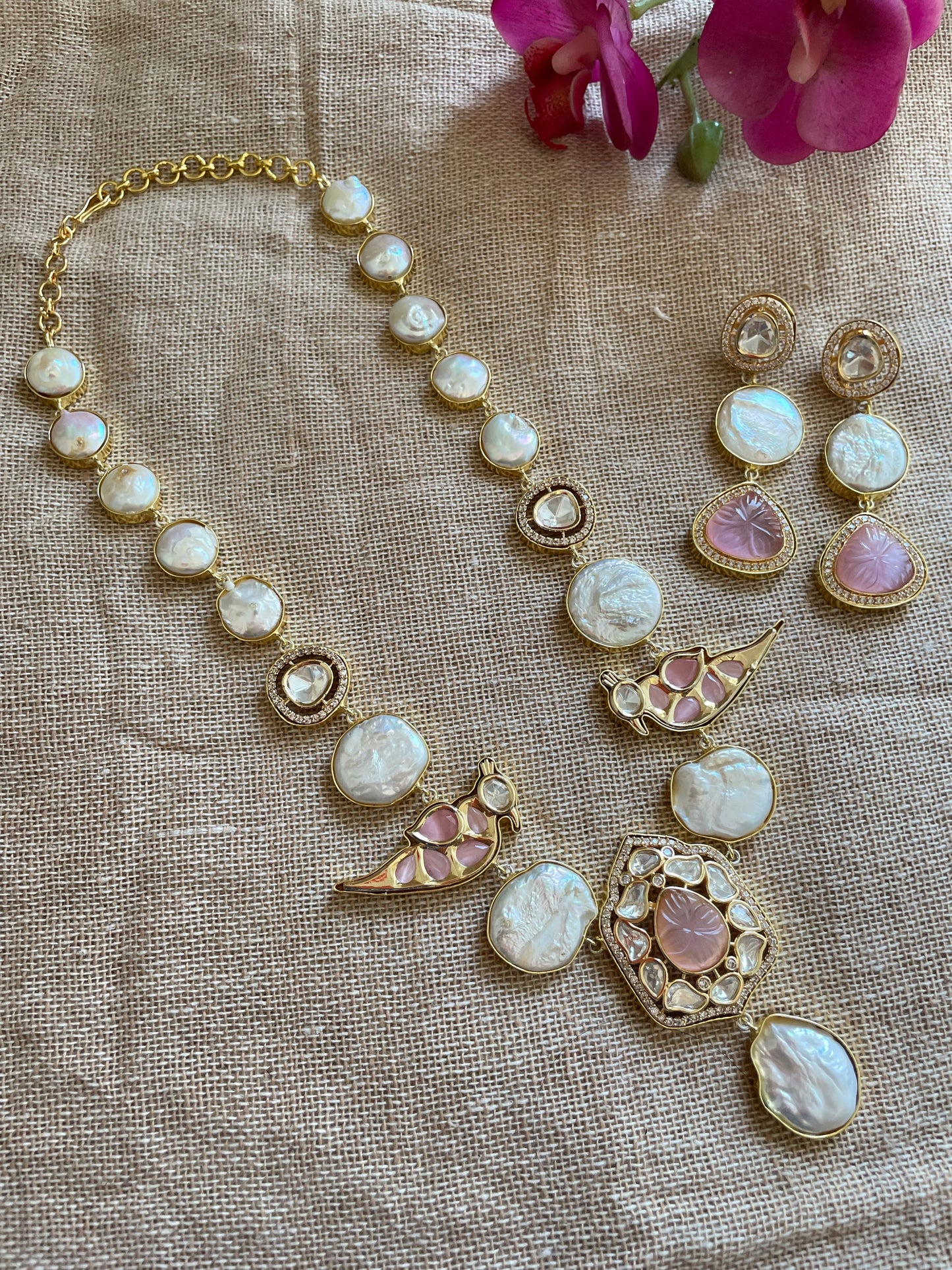 Peacock Pearl Necklace Set