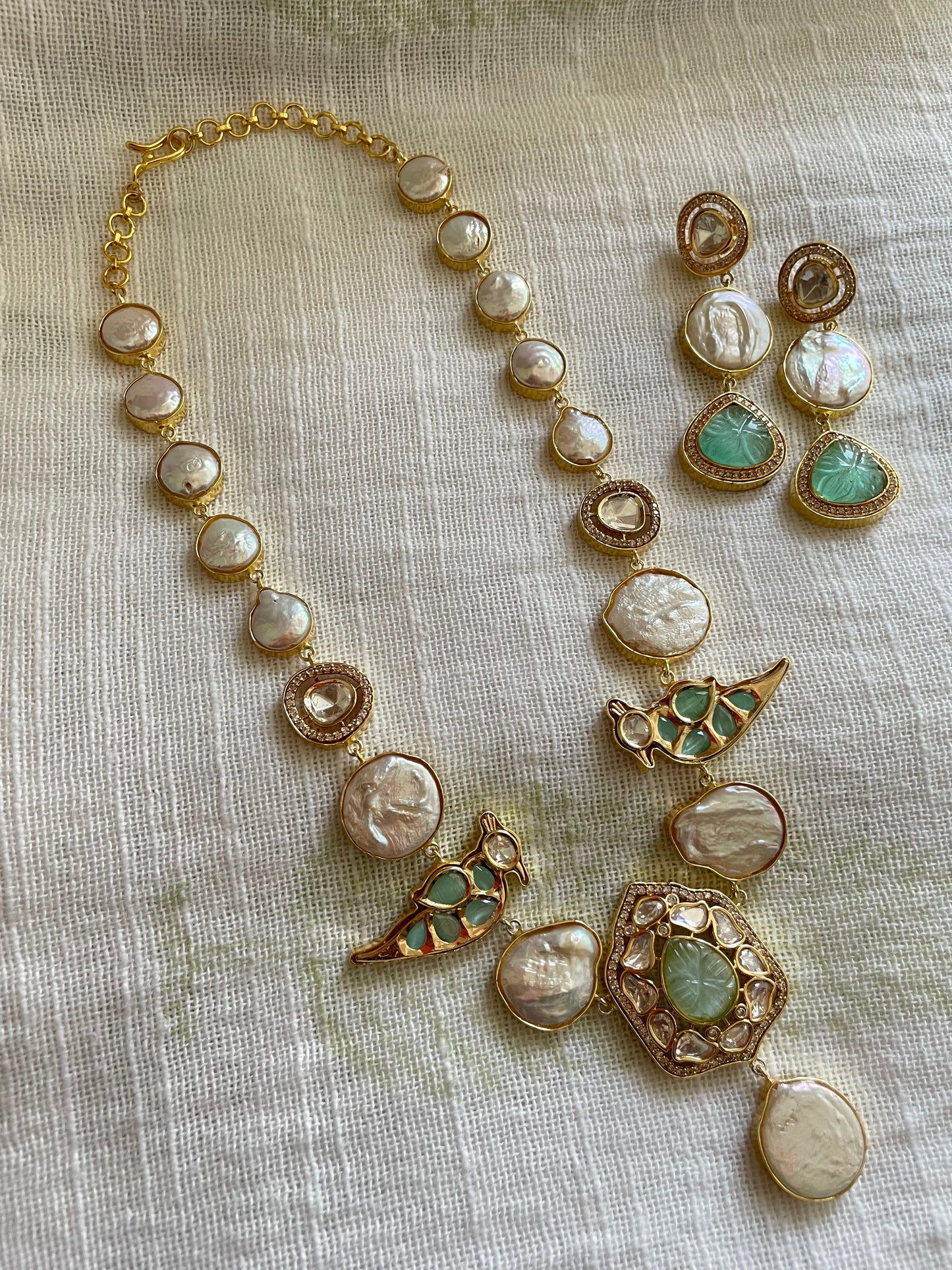 Peacock Pearl Necklace Set