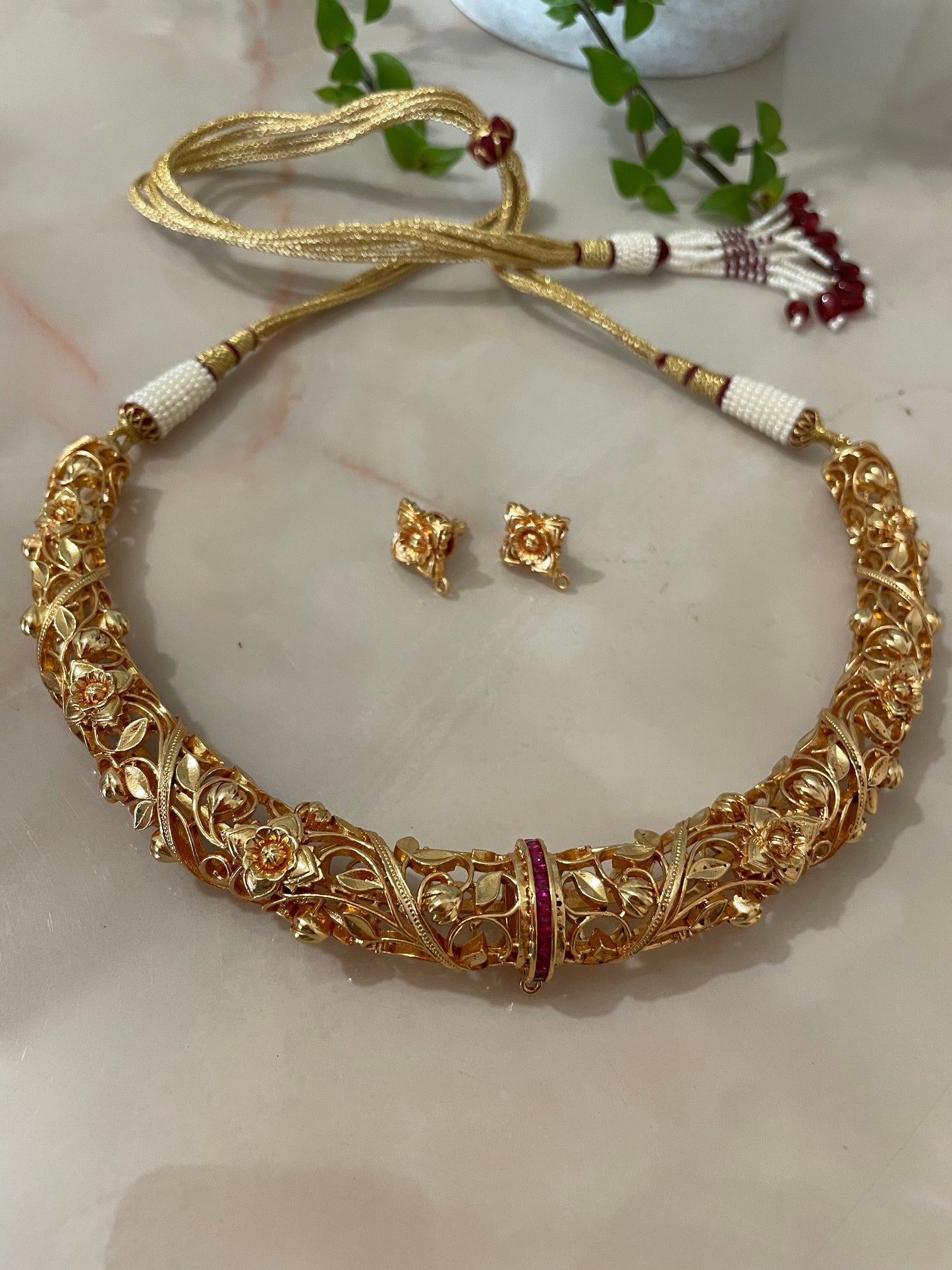Traditional Choker set  with floral motifs