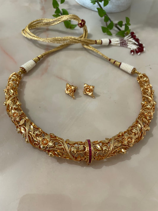 Traditional Choker set  with floral motifs