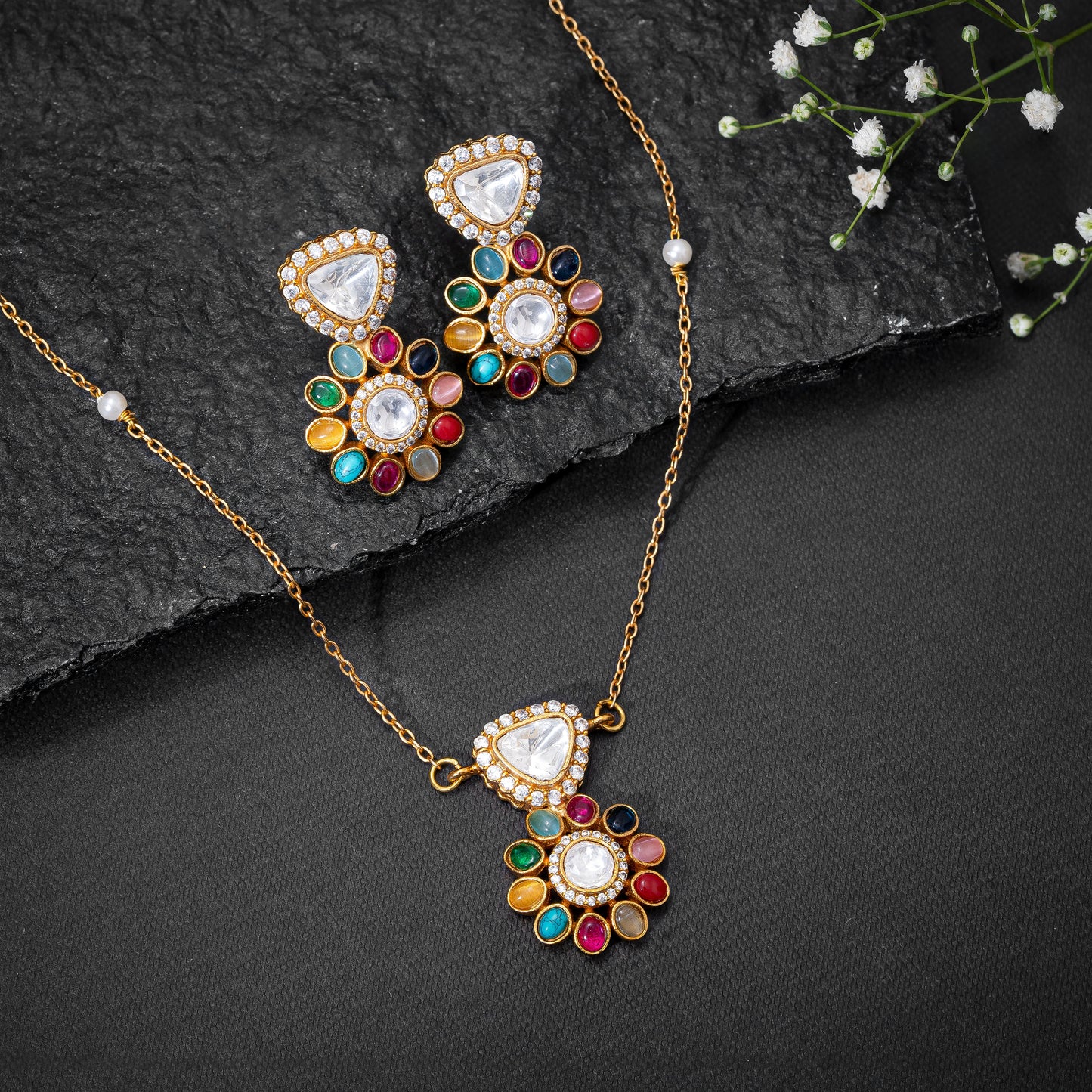 Multi-colour Gamya Necklace Set